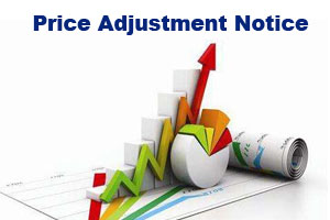 Price Adjustment Notice about orders in 2021